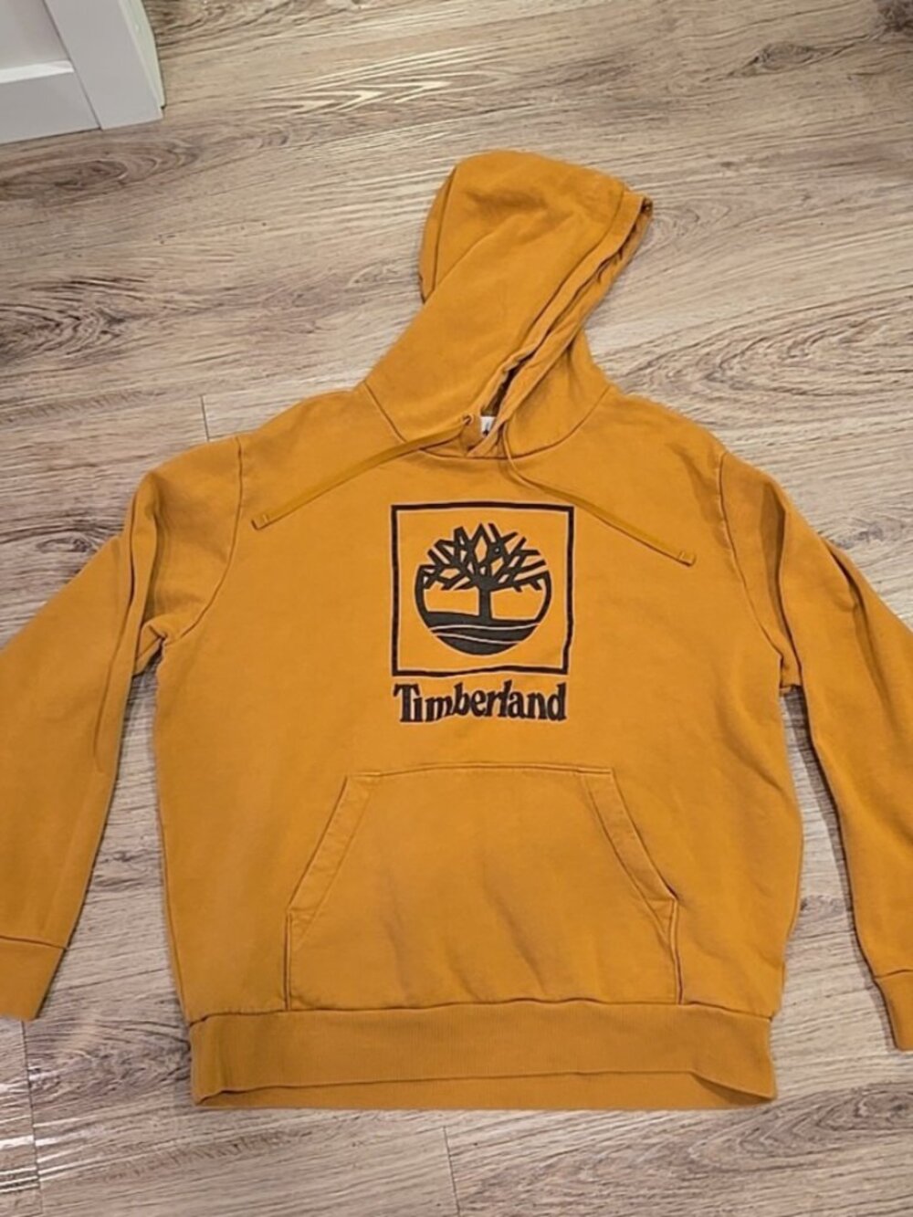 Timberland Men's Hoodie Tan Tree Logo Pullover Sweatshirt